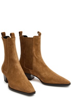 Aeyde Agata 35 Suede Ankle Boots Tan