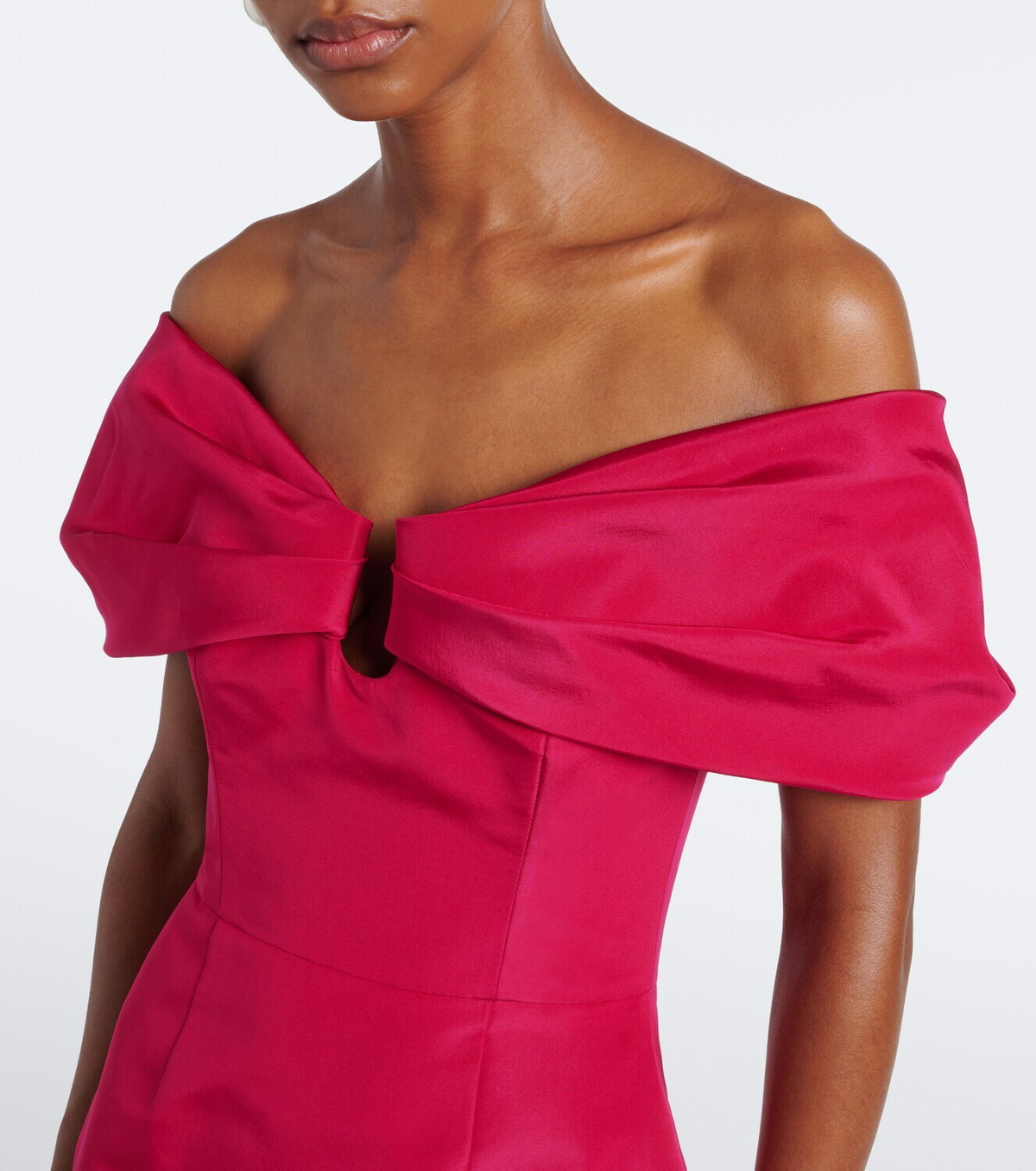 Carolina Herrera Off-shoulder silk faille cocktail dress