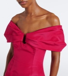 Carolina Herrera Off-shoulder silk faille cocktail dress