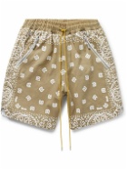Rhude - Straight-Leg Bandana-Print Cotton-Twill Drawstring Shorts - Neutrals