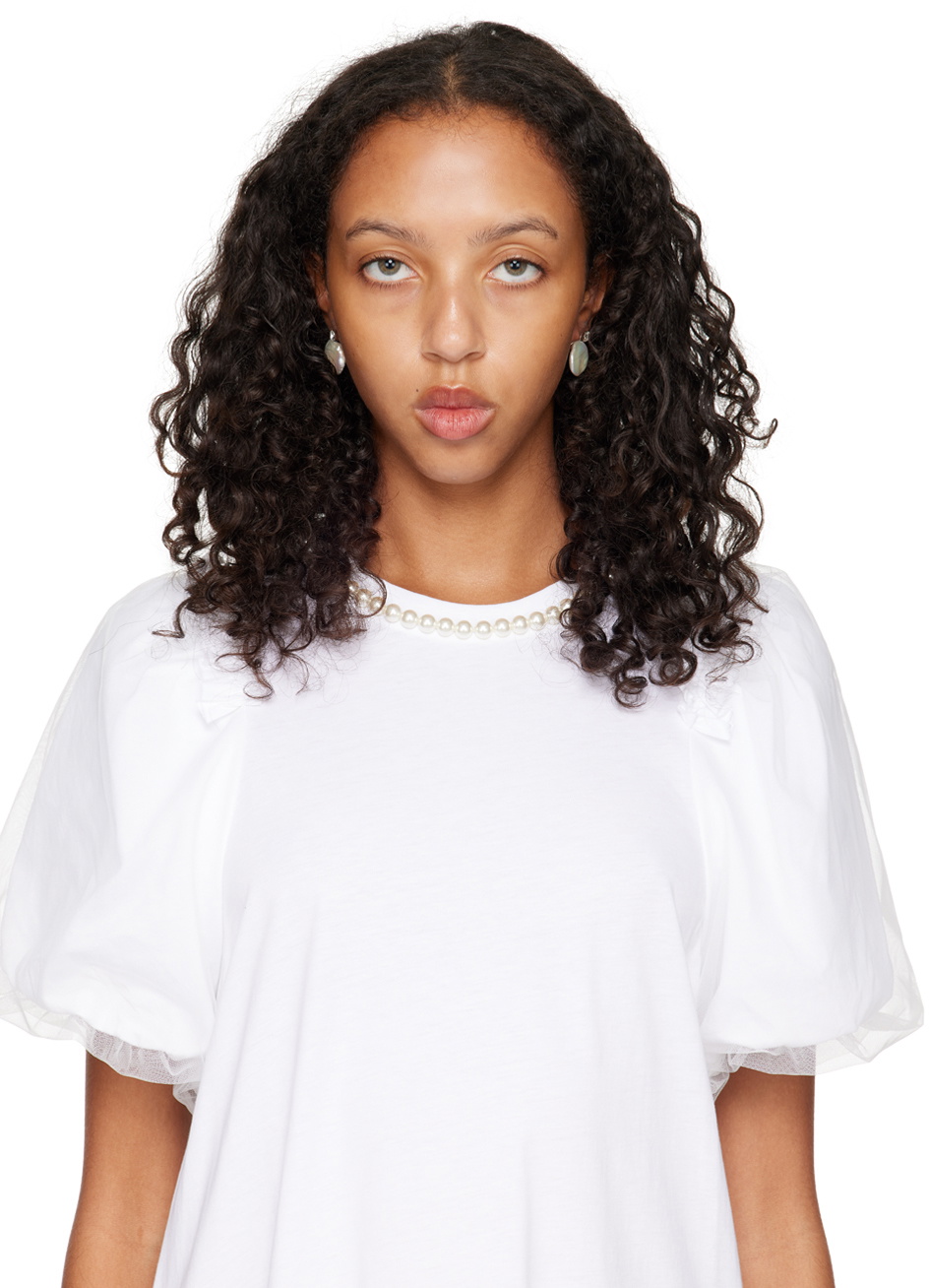 Simone Rocha White Pearl Egg Stud Earrings Simone Rocha