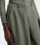 Magda Butrym Herringbone wool-blend barrel-leg pants