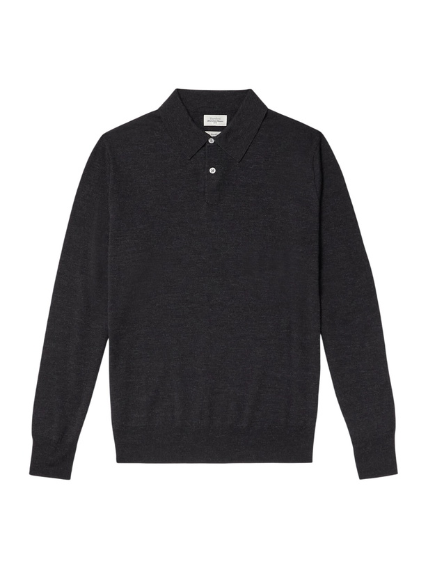 Photo: Hartford - Merino Wool Polo Shirt - Black