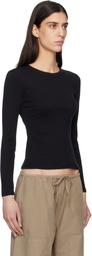 LESET Black Nando Slim Fit Long Sleeve T-shirt