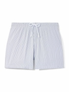 Loro Piana - Daneu Straight-Leg Mid-Length Striped Swim Shorts - Blue