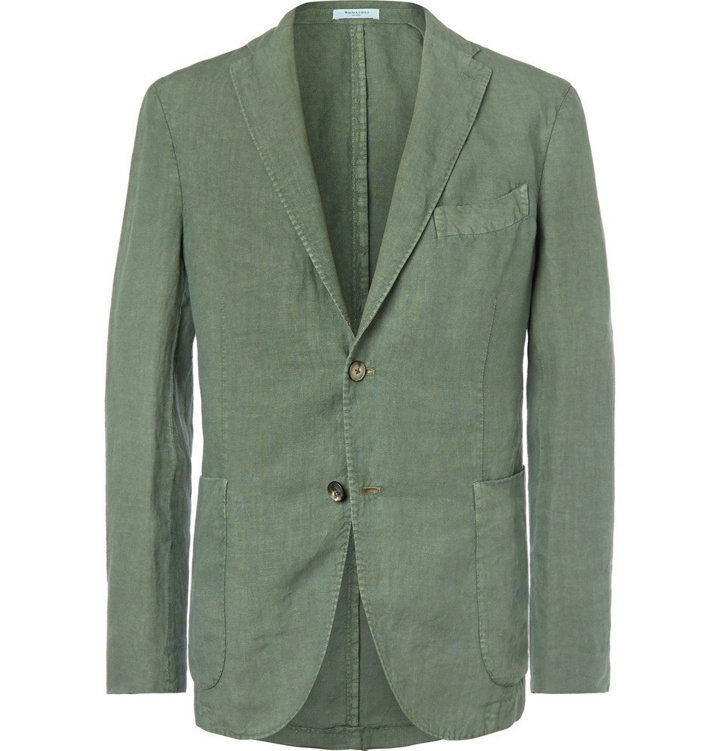 Photo: Boglioli - Green Slim-Fit Unstructured Linen Suit Jacket - Men - Green