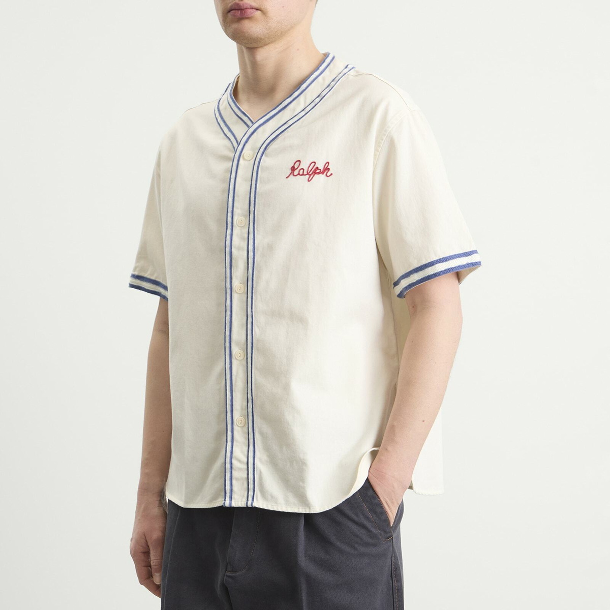 Polo Ralph Lauren Men's State Baseball Shirt in 7226A Warm White