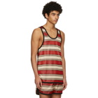 Marni Red and Beige Striped Tank Top