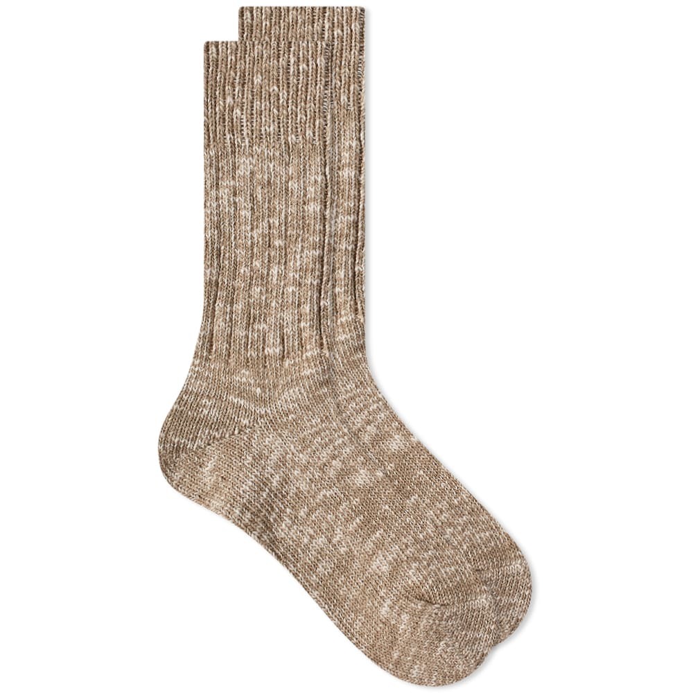 RoToTo Low Gauge Slub Crew Sock in Beige