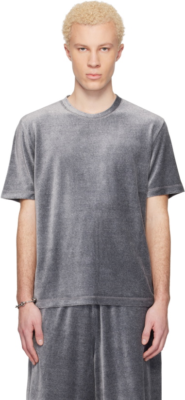 Photo: Lanvin Gray Velvet T-shirt