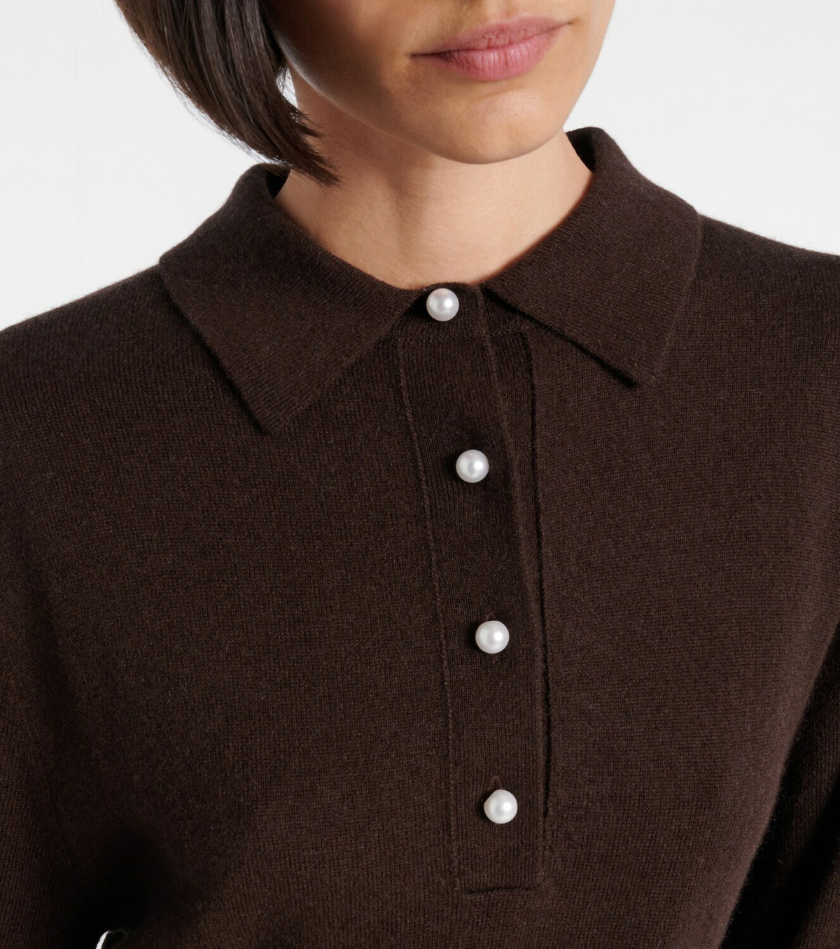 Jardin des Orangers Knitted wool and cashmere polo dress