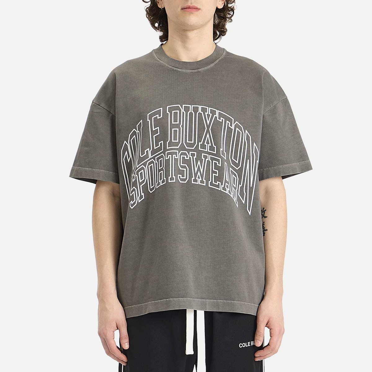 Cole Buxton Men's Sportswear Arc T-Shirt in Washed Black Cole Buxton