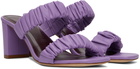 Staud Purple Frankie Ruched Heeled Sandals