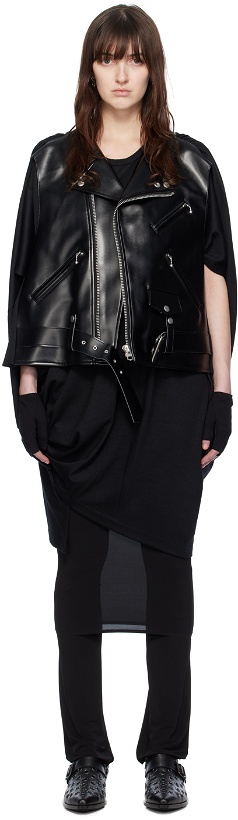 Photo: Junya Watanabe Black Layered Faux-Leather Vest