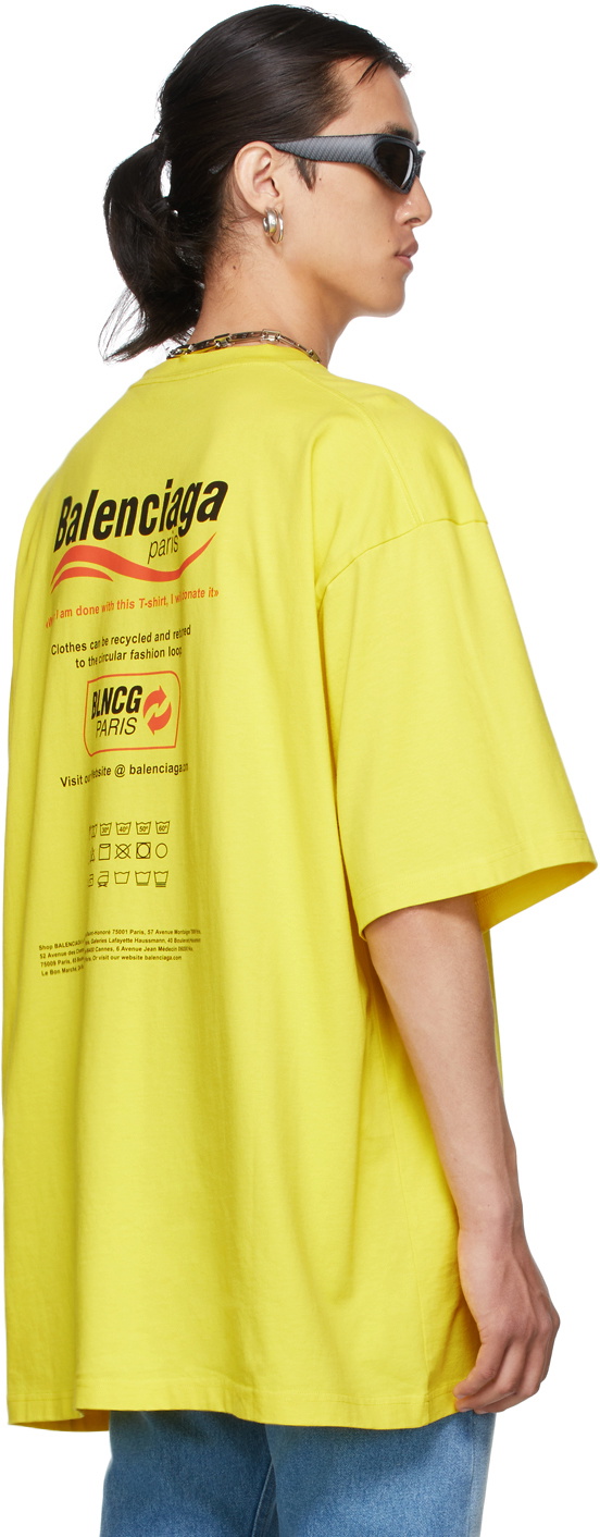 Mujer Balenciaga Camiseta Dry Cleaning Boxy en Amarillo Amarillo
