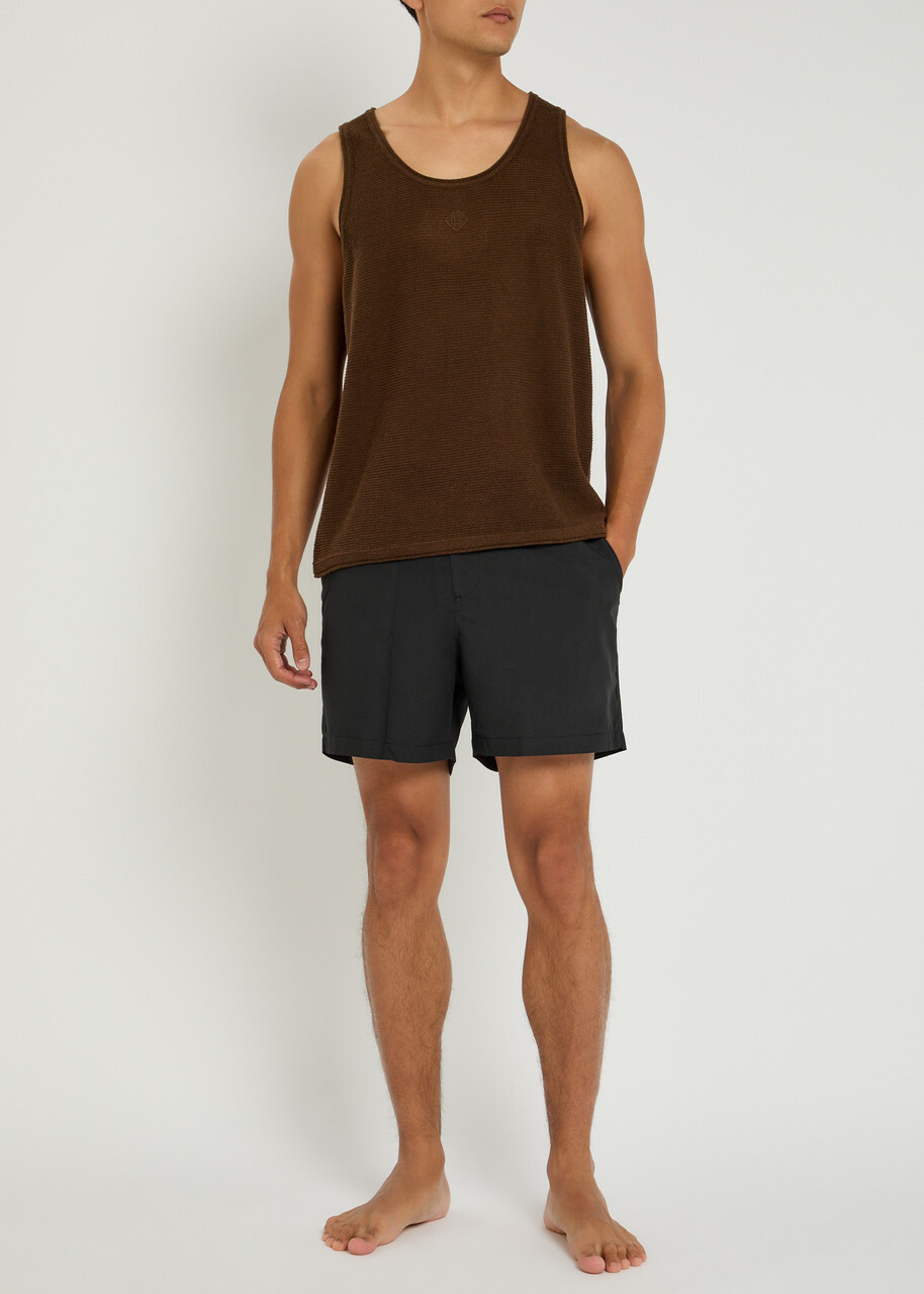 Gusari The Deia Printed Shell Swim Shorts Black