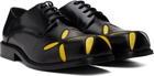 Stefan Cooke Black Slashed Square Toe Derbys