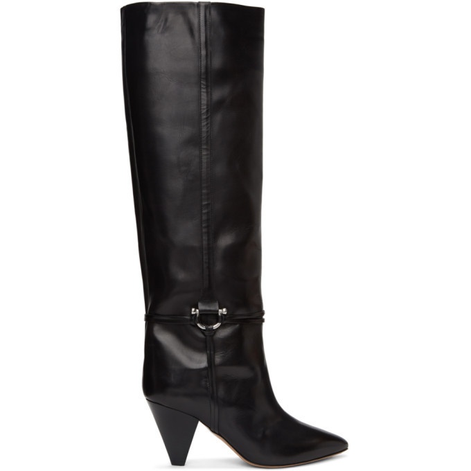 Isabel Marant Black Leather Learl Tall Boots Isabel Marant
