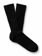 William Lockie - Ribbed Cashmere-Blend Socks - Black