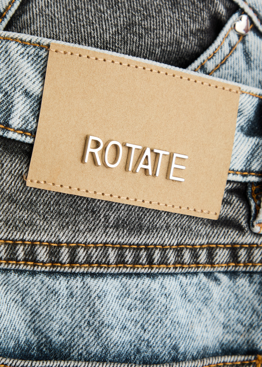 Rotate Sunday Panelled Bleached Straight-leg Jeans Denim 25 (W25 / UK6 / XS)