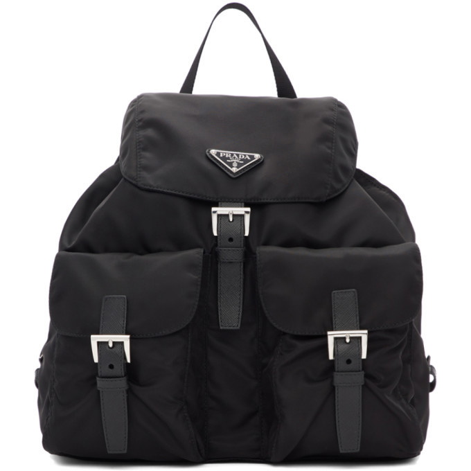 Odette leather backpack Prada Black in Leather - 20087281
