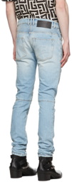 Balmain Blue Ribbed Slim Jeans