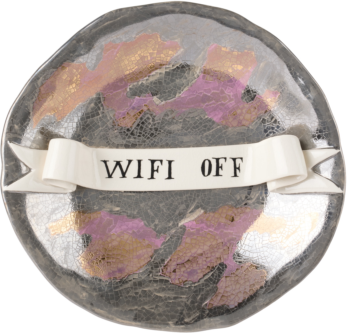 L'OBJET Multicolor Ruan Hoffmann Edition Ribbon 'Wifi Off' Plate