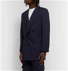 Martine Rose - Double-Breasted Checked Virgin Wool Suit Jacket - Blue