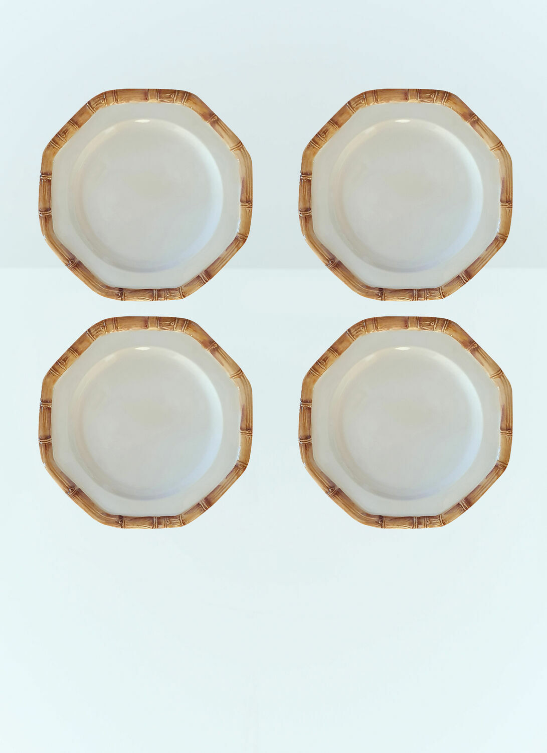 Les-Ottomans Set Of Four Bamboo Dinner Plates