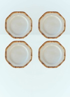 Les-Ottomans Set Of Four Bamboo Dinner Plates