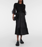 Noir Kei Ninomiya Pleated satin wrap skirt