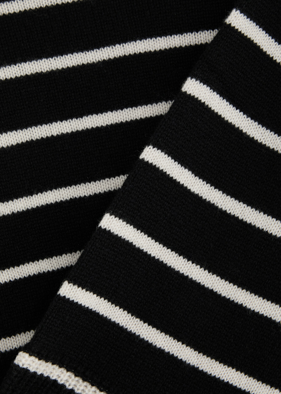 Paige Laurel Striped Cashmere Jumper Black And White