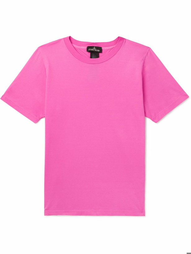 Photo: Stone Island Shadow Project - Garment-Dyed Printed Cotton-Jersey T-Shirt - Pink