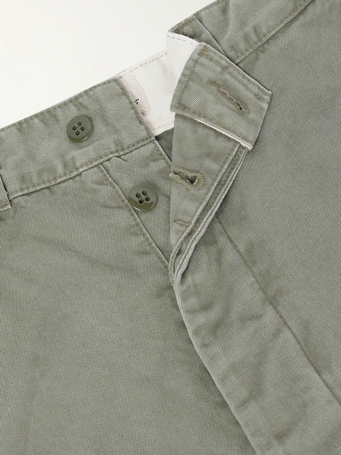 Remi Relief - Straight-Leg Cotton Trousers - Green