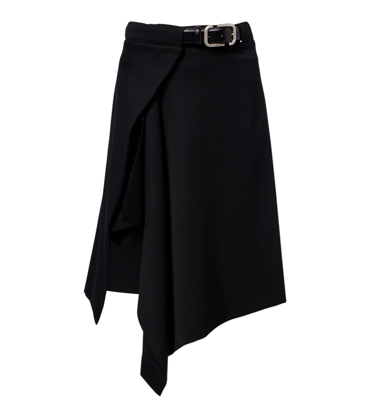 Photo: The Attico Asymmetric virgin wool wrap skirt