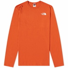 The North Face Men's Long Sleeve Red Box T-Shirt in Burnt Ochre