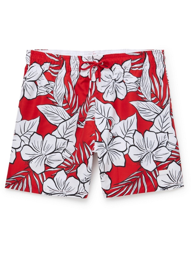 Photo: HUGO BOSS - Mid-Length Printed Shell Swim Shorts - Red - S
