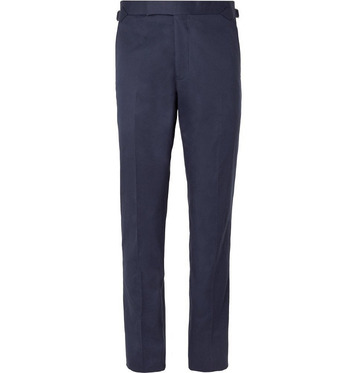 Photo: Richard James - Navy Stretch-Cotton Twill Suit Trousers - Navy