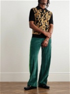 AMIRI - Straight-Leg Logo-Embroidered Striped Cotton-Velour Track Pants - Green
