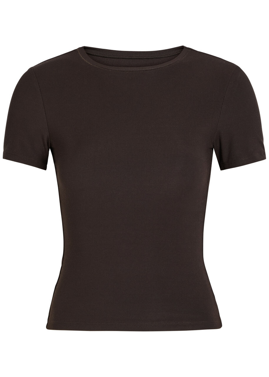 Tala 365 Ribbed Stretch-modal T-shirt Brown