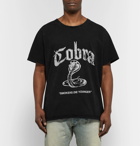 Rhude - Distressed Printed Cotton-Jersey T-Shirt - Men - Black