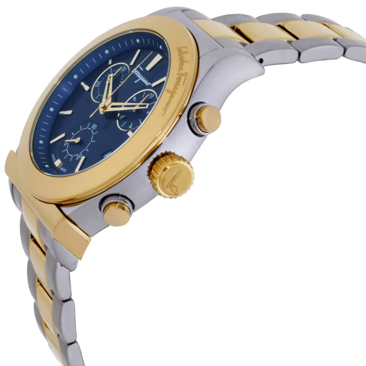 Ferragamo 1898 Chronograph Quartz Blue Dial Mens Watch SFH600418