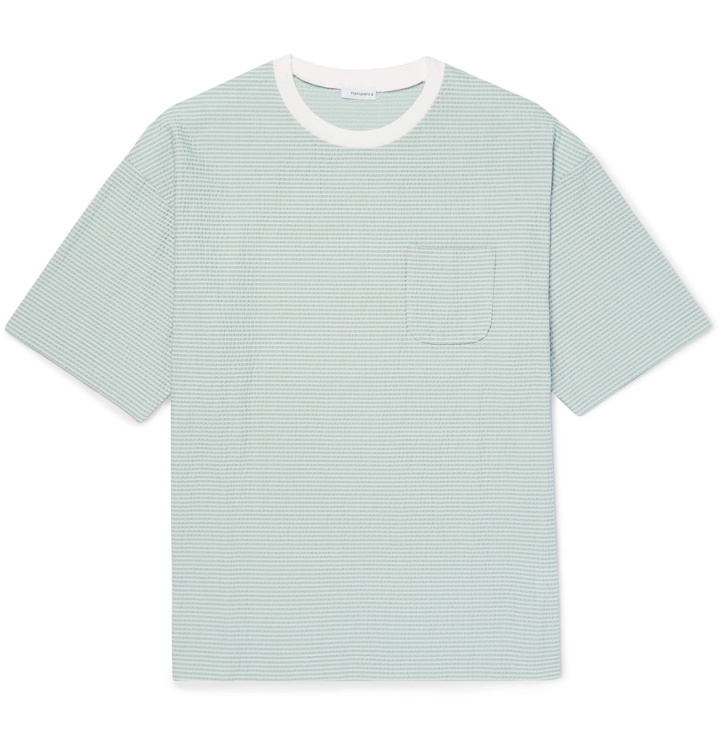 Photo: nanamica - Striped Cotton and COOLMAX-Blend Seersucker T-Shirt - Green
