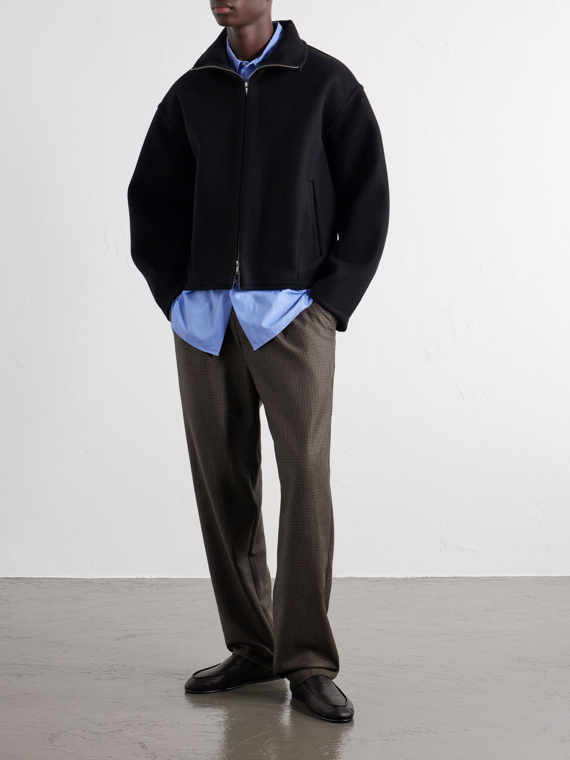 YOKE - Wool and Cashmere-Blend Felt Blouson Jacket - Black