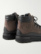 Moncler - Peka Trek Leather-Trimmed Nubuck Hiking Boots - Brown