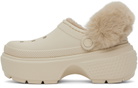 Crocs Off-White Stomp Lined Clogs
