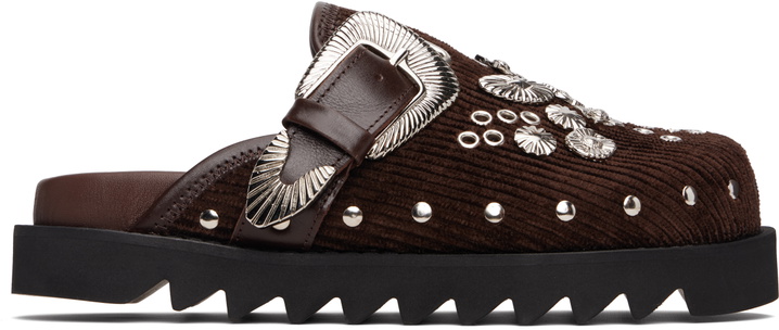Photo: Toga Pulla SSENSE Exclusive Brown Buckle Mule Loafers