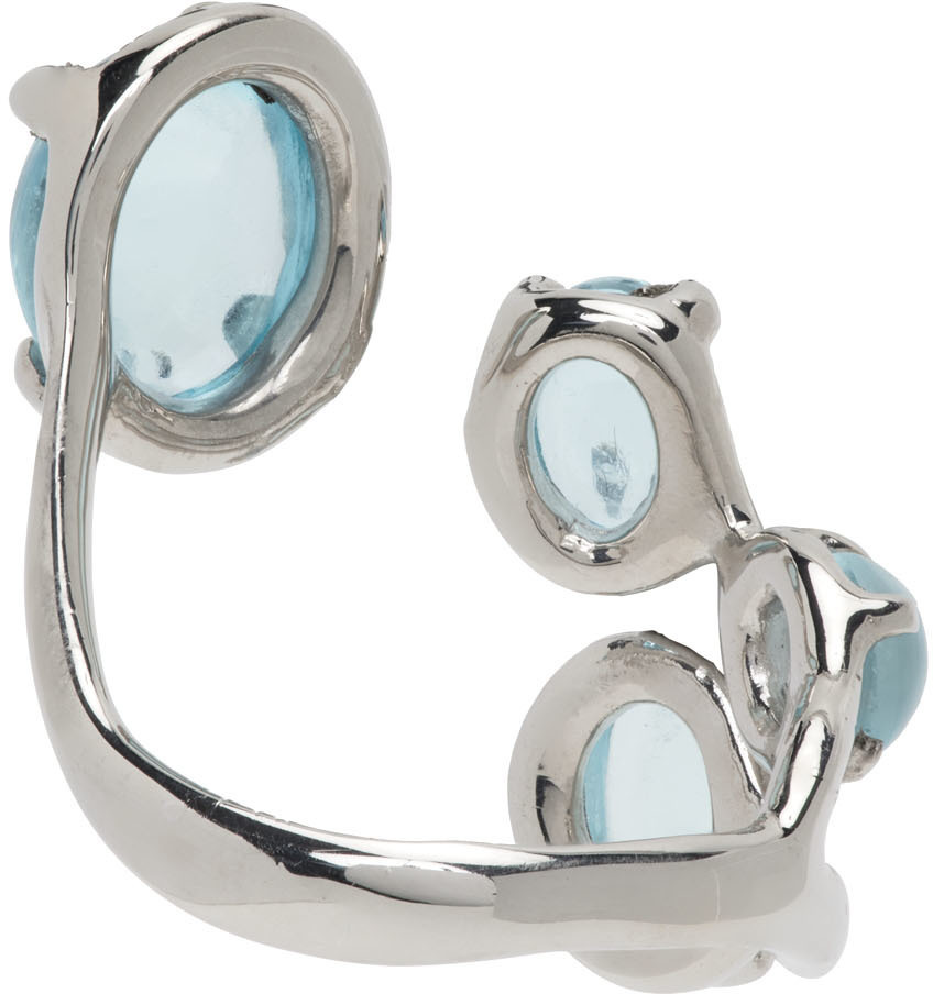 Alan Crocetti SSENSE Exclusive Silver Topaz Droplet Ring