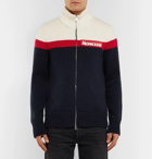 Moncler - Slim-Fit Colour-Block Virgin Wool Zip-Up Cardigan - Navy