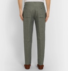 Loro Piana - Slim-Fit Linen Drawstring Trousers - Army green